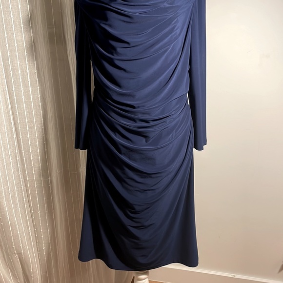 Adrianna Papell Formal Blue Cocktail Dress Tulle and Beadwork Size  12 - Picture 4 of 10